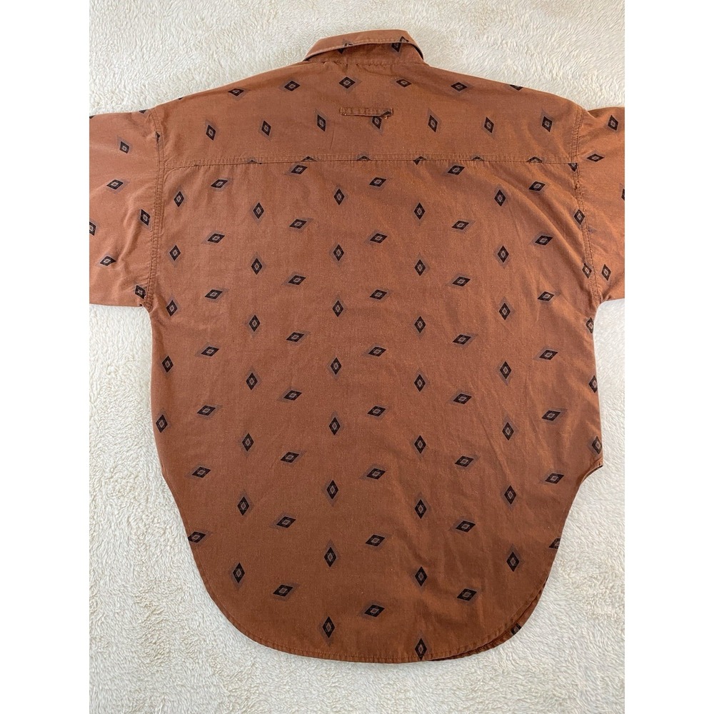 Western Aztec Cowboy Cowgirl Diamond All Over Print Button Up Shirt Size Medium - Picture 8 of 8